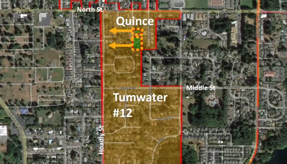 The Quince Street precinct would be merged with Tumwater 12.